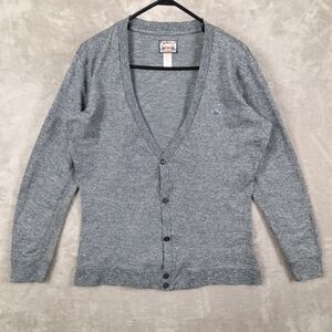 Diesel Cardigan Men's Size M Gray Cotton V Neck Knit Smart Casual Lightweight